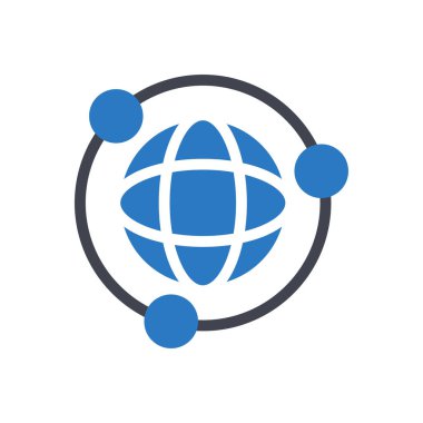 Şeffaf bir arkaplan üzerinde küresel ağ vektör illüstrasyonu. Konsept ve grafik tasarımı için kaliteli semboller..