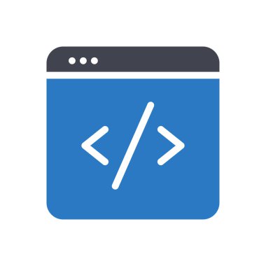 Saydam bir arkaplan üzerinde web sayfası kodlama vektör illüstrasyonu.Konsept ve grafik tasarım için mükemmel kalite sembolleri..