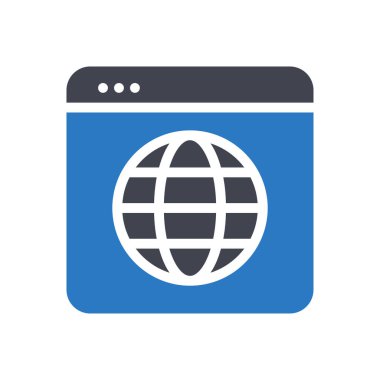 Şeffaf bir arkaplan üzerinde web sayfası küresel vektör illüstrasyonu. Konsept ve grafik tasarımı için en iyi kalite sembolleri..