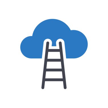 Şeffaf bir arkaplan üzerinde bulut merdiveni vektör çizimi. Konsept ve grafik tasarımı için özel kalite semboller..