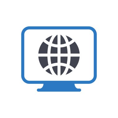 Şeffaf bir arkaplan üzerinde küresel ekran vektör illüstrasyonu. Konsept ve grafik tasarımı için özel kalite semboller..