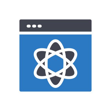 Saydam bir arkaplan üzerinde web sayfası atom vektörü çizimi. Konsept ve grafik tasarımı için mükemmel kalite sembolleri..