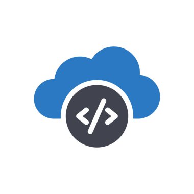 Şeffaf bir arkaplan üzerinde bulut kodlama vektör illüstrasyonu. Konsept ve grafik tasarımı için özel kalite semboller..