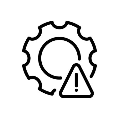 Şeffaf bir arkaplan üzerinde uyarı vektör illüstrasyonu ayarlanıyor. Konsept ve grafik tasarım için ince çizgi simgesi.