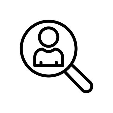 Şeffaf bir arkaplan üzerinde kullanıcı vektör çizimi ara. Premium kalite simgeleri. Konsept ve grafik tasarım için ince çizgi simgesi.