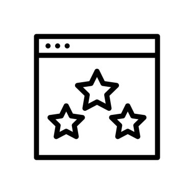 Saydam bir arkaplan üzerinde web sayfası derecelendirme vektör çizelgesi. Konsept ve grafik tasarım için ince çizgi simgesi..