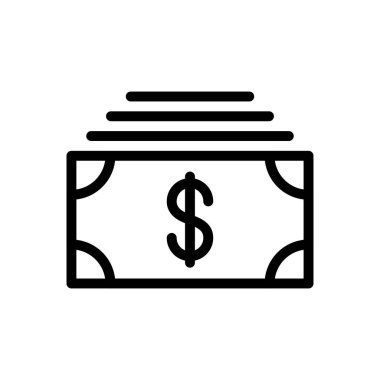 Saydam bir arkaplan üzerinde dolar nakit vektör illüstrasyonu. Premium kalite semboller. Konsept ve grafik tasarım için ince çizgi simgesi.