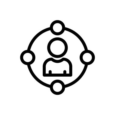 Şeffaf bir arkaplan üzerinde kullanıcı bağlantısı vektör çizimi. Konsept ve grafik tasarım için ince çizgi simgesi..