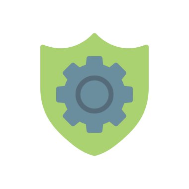 Şeffaf bir arkaplan üzerinde kalkan vektör illüstrasyonu ayarlanıyor. Konsept ve grafik tasarımı için prim kalite simgeleri..