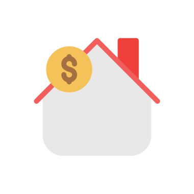 Saydam bir arkaplan üzerinde dolar evi vektör illüstrasyonu. Konsept ve grafik tasarımı için birinci sınıf kalite simgeler..