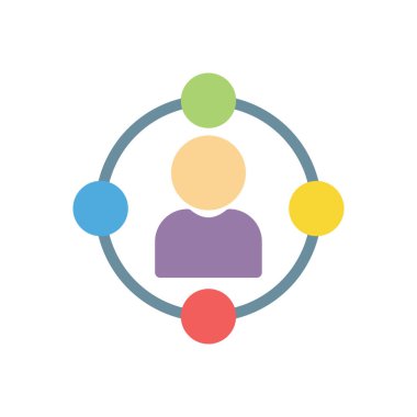 Şeffaf bir arkaplan üzerinde kullanıcı bağlantısı vektör illüstrasyonu. Konsept ve grafik tasarım için prim kalite simgeleri..