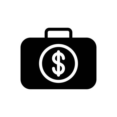 Saydam bir arkaplanda dolar çanta vektör illüstrasyonu. Konsept ve grafik tasarım simgeleri için kaliteli semboller..