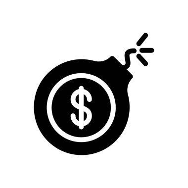 Saydam bir arkaplanda dolar bombası çizimi. Premium kalite semboller. Konsept ve grafik tasarım simgeleri.