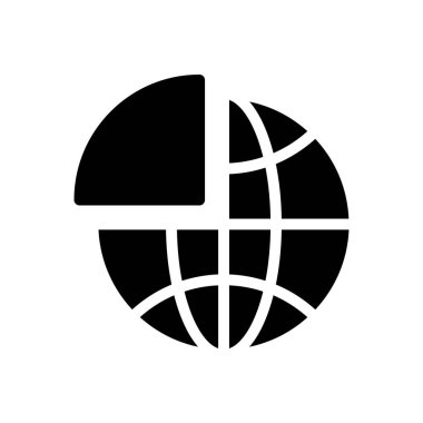 Şeffaf bir arkaplan üzerinde küresel grafik çizelgesi çizimi. Konsept ve grafik tasarımı için mükemmel kalite sembolleri..