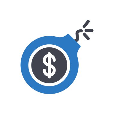 Saydam bir arkaplanda dolar bombası çizimi. Premium kalite semboller. Konsept ve grafik tasarım simgeleri.