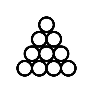 Saydam bir arkaplanda bilardo topu vektör çizimi. Konsept ve grafik tasarım için ince çizgi simgesi..