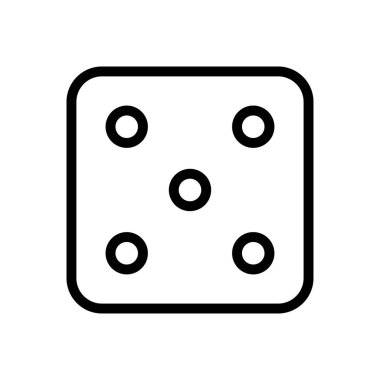 Şeffaf bir arkaplanda zar vektör çizimi. Premium kalite sembolleri. Konsept ve grafik tasarım için ince çizgi simgesi.