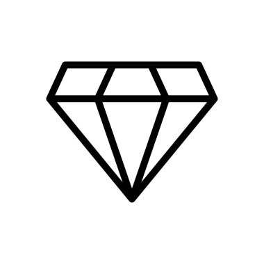 Şeffaf bir arkaplanda elmas vektör çizimi. Konsept ve grafik tasarım için ince çizgi simgesi..