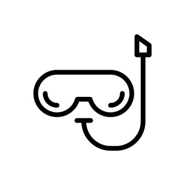 Şeffaf bir arkaplanda şnorkel vektör çizimi. Konsept ve grafik tasarım için ince çizgi simgesi.. 