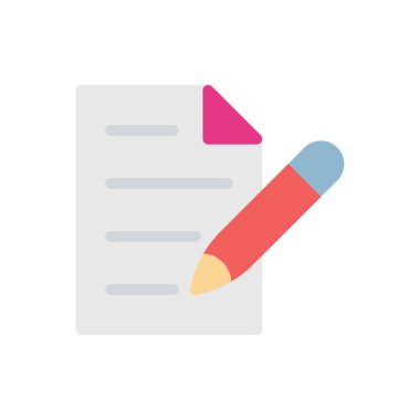 Kağıt, şeffaf bir arkaplan üzerine vektör illüstrasyonunu yazar. Konsept ve grafik tasarımı için prim kalite simgeleri..