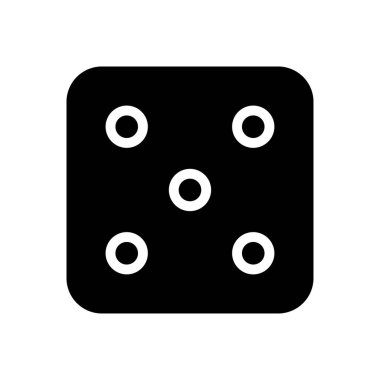 Şeffaf bir arkaplan üzerinde zar vektör illüstrasyonu. Konsept ve grafik tasarım için kaliteli semboller..