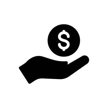 Saydam bir arkaplanda dolar öde el vektörü çizimi. Konsept ve grafik tasarımı için en iyi kalite semboller..