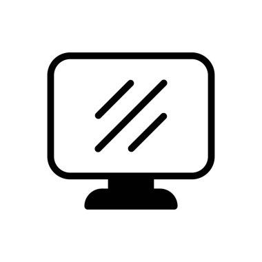 Şeffaf bir arkaplan üzerinde ekran vektör illüstrasyonu. Konsept ve grafik tasarımı için kaliteli semboller..