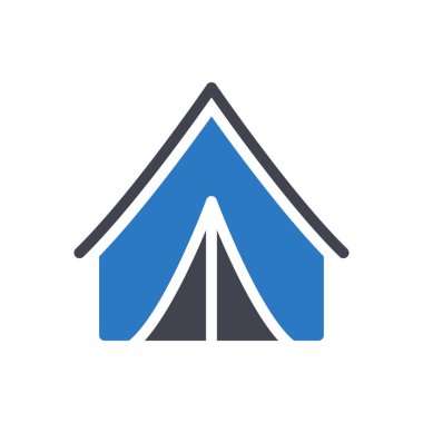 Şeffaf bir arkaplan üzerinde kamp vektör illüstrasyonu. Konsept ve grafik tasarım için özel kalite semboller..