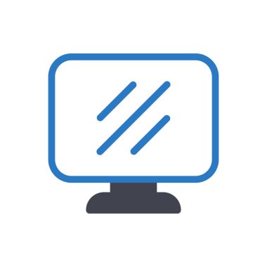 Şeffaf bir arkaplan üzerinde ekran vektör illüstrasyonu. Konsept ve grafik tasarımı için kaliteli semboller..