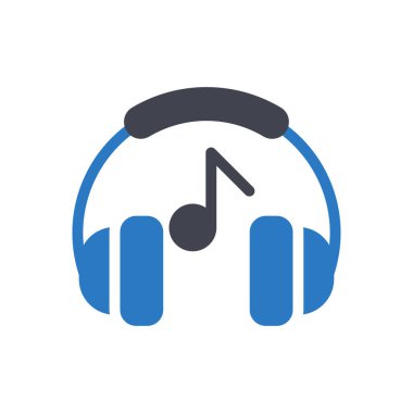 Şeffaf bir arkaplan üzerinde kulaklık vektör çizimi. Konsept ve grafik tasarımı için mükemmel kalite semboller..