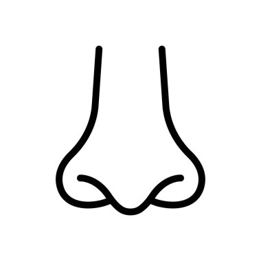 Saydam bir arkaplanda burun vektör çizimi. Konsept ve grafik tasarım için ince çizgi simgesi..