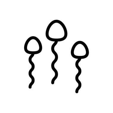Şeffaf bir arkaplanda sperm vektör çizimi. Konsept ve grafik tasarım için ince çizgi simgesi..