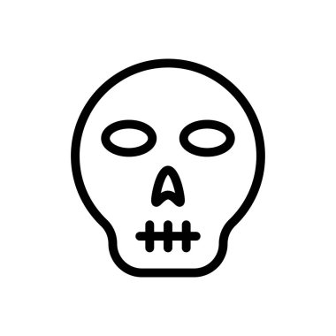 Şeffaf bir arkaplanda kafatası vektör çizimi. Premium kalite semboller. Konsept ve grafik tasarım için ince çizgi simgesi.