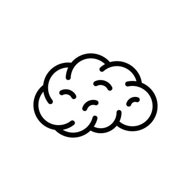 Saydam bir arkaplanda beyin vektör çizimi. Konsept ve grafik tasarım için ince çizgi simgesi..