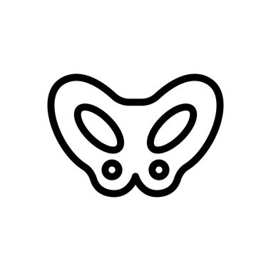 Saydam bir arkaplan üzerinde pelvik vektör çizimi. Konsept ve grafik tasarım için ince çizgi simgesi..