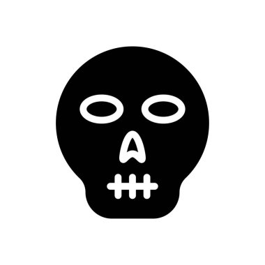 Şeffaf bir arkaplan üzerinde kafatası vektör çizimi. Konsept ve grafik tasarım için özel kalite semboller..