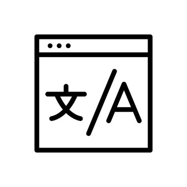 Saydam bir arkaplan üzerinde web sayfası vektör illüstrasyonu. Konsept ve grafik tasarımı için ince çizgi simgesi..