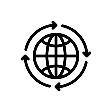 Şeffaf bir arkaplan üzerinde küresel vektör çizimi. Premium kalite sembolleri. Konsept ve grafik tasarım için ince çizgi simgesi. 
