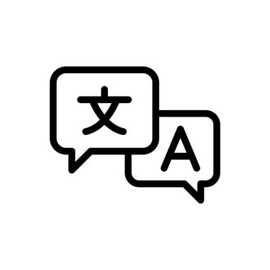 Şeffaf bir arkaplanda dil vektör illüstrasyonu. Konsept ve grafik tasarımı için ince çizgi simgesi.. 