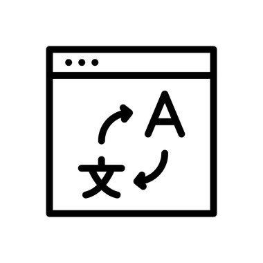 Saydam bir arkaplan üzerinde web sayfası vektör illüstrasyonu. Konsept ve grafik tasarımı için ince çizgi simgesi..