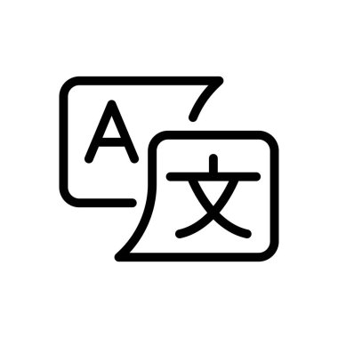 Şeffaf bir arkaplanda dil vektör illüstrasyonu. Konsept ve grafik tasarımı için ince çizgi simgesi.. 