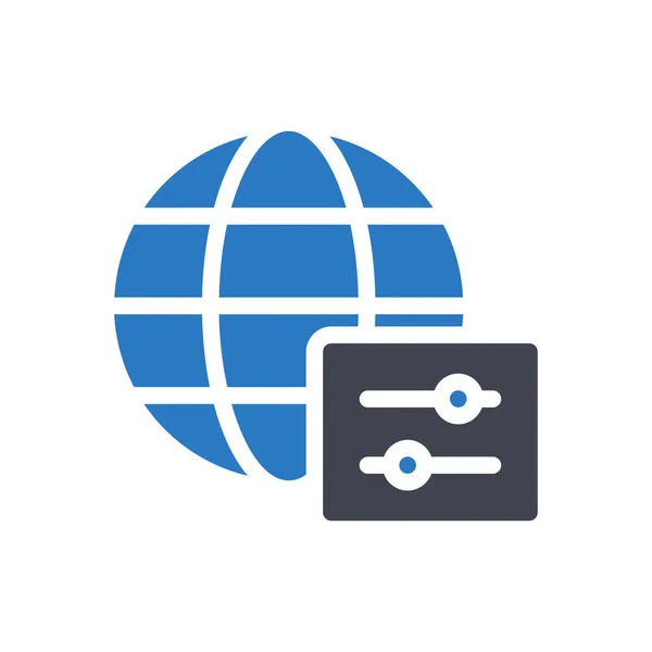 Global Kontroll Vektor Illustration Transparent Bakgrund Premium Kvalitetssymboler Glyfer Ikon — Stock vektor