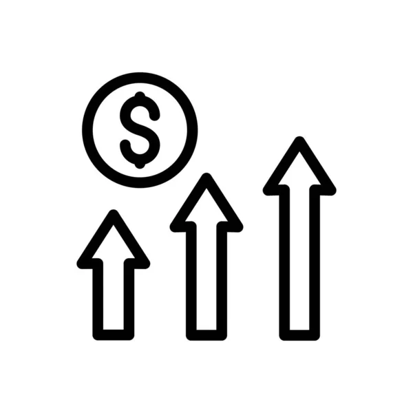 Ilustração Vetor Crescimento Dólar Fundo Transparente Símbolos Qualidade Premium Ícone — Vetor de Stock