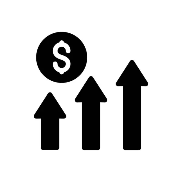 Ilustração Vetor Crescimento Dólar Fundo Transparente Símbolos Qualidade Premium Ícone — Vetor de Stock