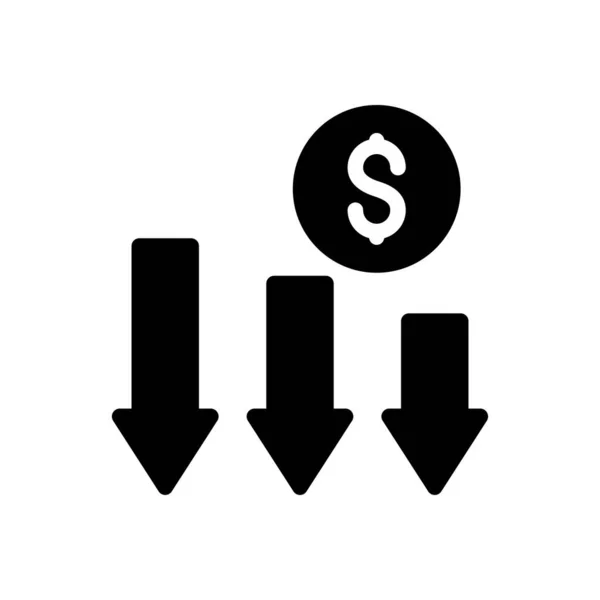 Dólar Para Baixo Ilustração Vetor Fundo Transparente Símbolos Qualidade Premium — Vetor de Stock