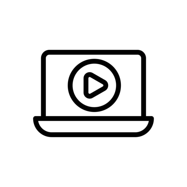 Laptop Video Vektor Illustration Auf Transparentem Hintergrund Symbole Premium Qualität — Stockvektor