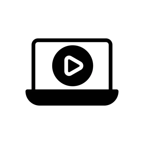 Laptop Video Vektor Illustration Auf Transparentem Hintergrund Hochwertige Symbole Glyphen — Stockvektor