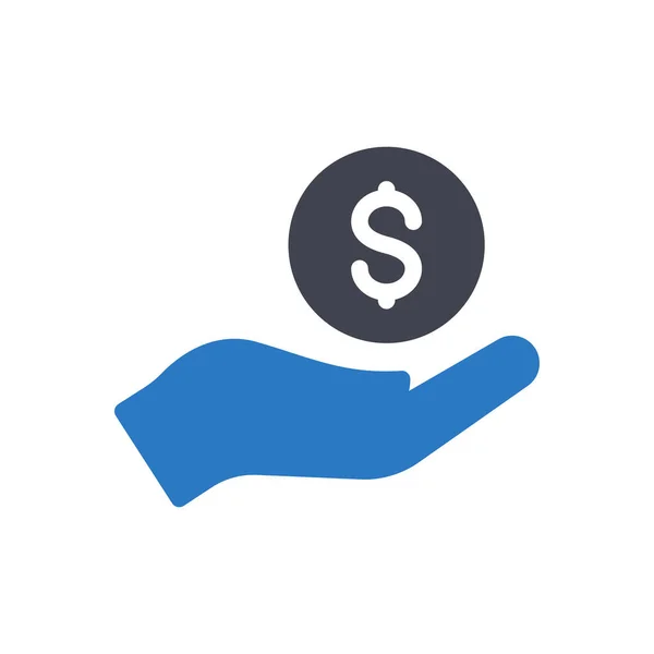 Dollar Pay Hand Vektor Illustration Auf Einem Transparenten Hintergrund Premium — Stockvektor