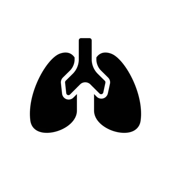 透明背景下的肺矢量图解 优质符号 概念和图形设计的Glyphs图标 — 图库矢量图片