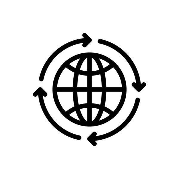 Global Vektor Illustration Transparent Bakgrund Premium Kvalitetssymboler Tunn Linje Ikon — Stock vektor